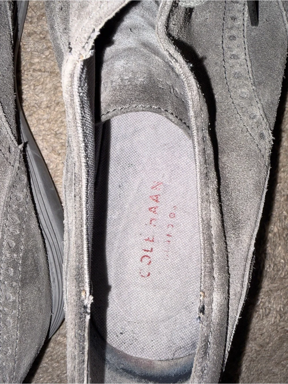 Cole Haan Men's Grey Suede Wingtip Derbys Sz 13M